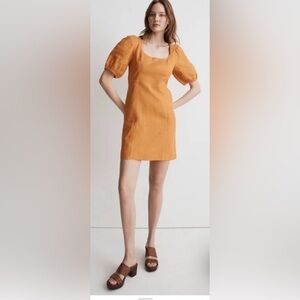 Madewell Maisie  Linen Mini Dress Retail $ 128
Size 14
Ochre Fresco